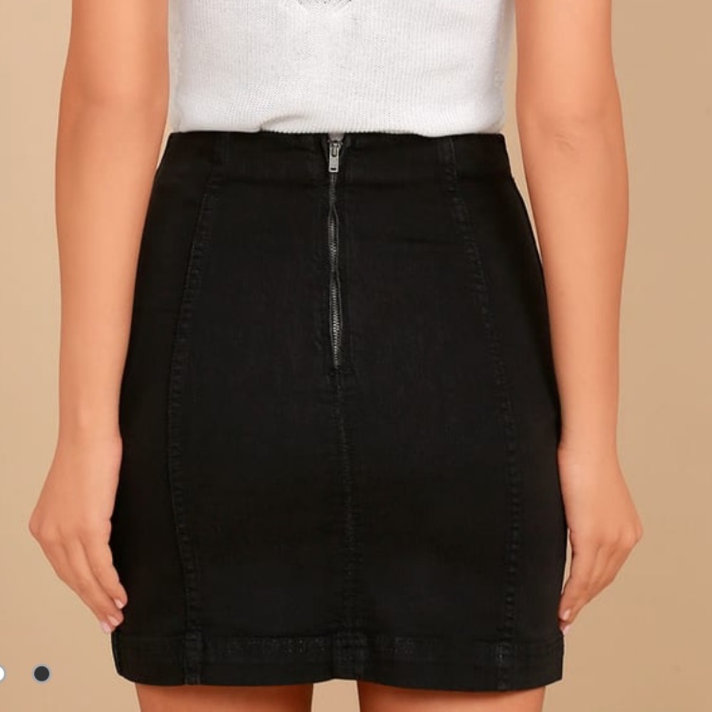 Free People black modern femme denim skirt - Picture 2 of 3